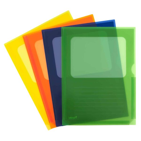 Project Pocket Aktenhülle mit Sichtfenster DIN A4 Kollektion bunt grün blau orange gelb