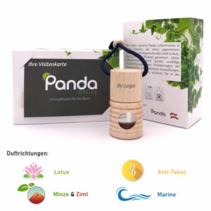 Panda ätherischer Lufterfrischer Holz Duftbaum Wunderbaum ausgewählte Essenzen und ätherische Duftöle Duftrichtungen